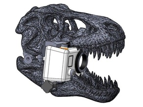 my rex ate gopro mount camera dinosaur trexremix 3d print model - Mito3D