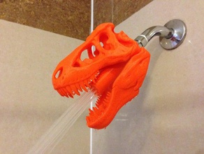 t-rex cabeça de chuveiro casa banho trex trexremix 3d print model - Mito3D