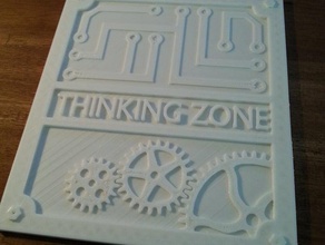 thinking zone sign signs logos plate wall 3d print model - Mito3D
