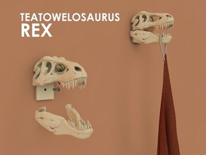 teatowelosaurus rex kitchen dining hanger holder tea towel trexremix 3d print model - Mito3D