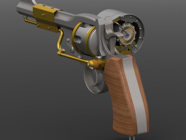 bioshock revolver props pistol 3D print model - Mito3D