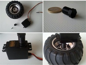 rc servo 110 adaptador de roda robótica hex hub openscad 3d print model - Mito3D