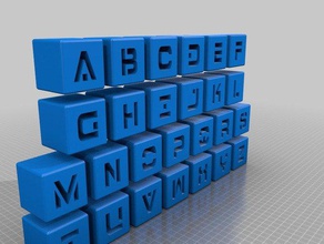 alfabe küpleri mizahı 3d engeller adı taslak oyuncak 3d print model - Mito3D