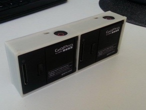 gopro hero 3 plus stereo holder 3d camera mount hero3 3d print model - Mito3D
