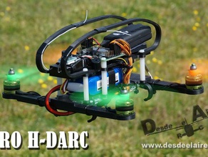 multicopter micro h-darc wwwdesdeelairerces vehicles chasis drone frame kk2 quadcopter 3d print model - Mito3D