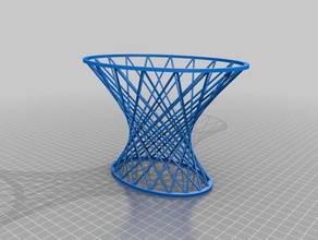 my customized ruled hyperboloid math art 3d print model - Mito3D