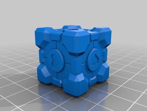 weighted companion cube jogos chell orange box poh portal 2 válvula de 3d print model - Mito3D