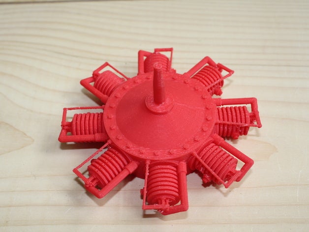 radial engine 8 cylinder 3d printing 5 7 9 aircraft 3D print model - Mito3D