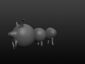 error catapillar criaturas 3d modelo sculptris 3d print model - Mito3D