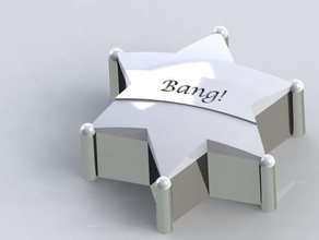 bang juego de cartas personalizadas insignia sheriff cuadro juegos las tarjetas estrella 3d print model - Mito3D
