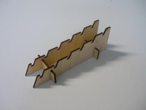 display wooden plates organization laser lasercut plywood 3d print model - Mito3D