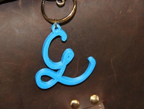 super simple initial keychains fast quick print 3d print model - Mito3D