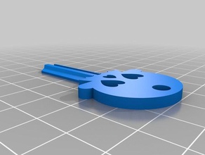 blank skeleton key household keychain 3d print model - Mito3D