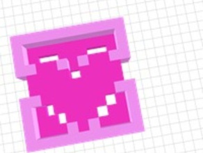 8-bit amor la joyería 8bit corazón las joyas el collar los collares de color rosa retro juego video juegos 3d print model - Mito3D
