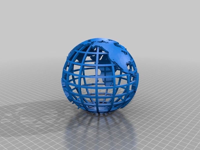 maillées globe îles supprimé sculptures avancé art de transition glitch3dmodels planète supportless jouet monde 3D print model - Mito3D