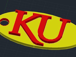 l'université du kansas keychainfob ku porte-clés 3d print model - Mito3D