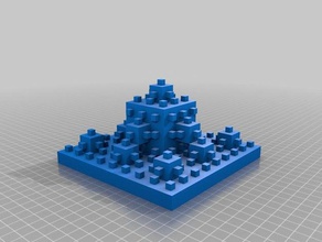 my customized 3d line fractal brandall redd blue math 3d print model - Mito3D
