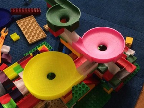 duplo compatible marble run cones construction toys lego track 3d print model - Mito3D