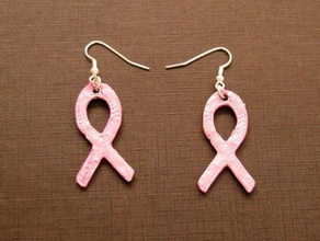 pink-ribbon-earrings other openscad 3d print model - Mito3D