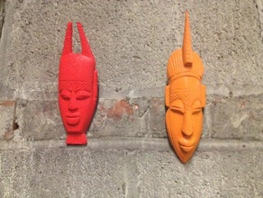 afrikanische Maske Wand hängen gesetzt durchsucht Replikate 123d catch 3d-scan Dekoration printobermb statue 3d print model - Mito3D