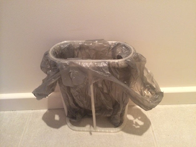 skinny bin bag holder household garbage office rubbish bins trash can waste basket 3D print model - Mito3D