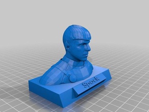 spock de star trajeto busto nome da placa pessoas início 3d print model - Mito3D