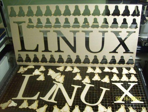 tux linux other cut engrave laser engraved open source opensource 3d print model - Mito3D