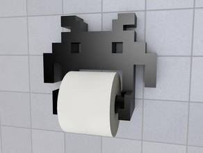 invasor del espacio papel higiénico cuarto de baño 3d print model - Mito3D
