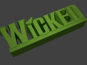 wicked logo decor musical 3d print model - Mito3D