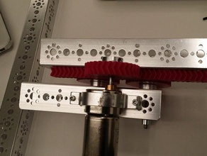 herringbone doublesided rack gear tetrix bolt holes model robots first robotics ftc pinion 3d print model - Mito3D