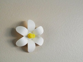 flower-shaped push pin 1 office design stick wall 3d print model - Mito3D
