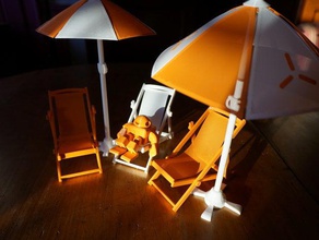 articulé de chaises longues en tissu souple unique fichier imprimer modèle meubles 3d print model - Mito3D