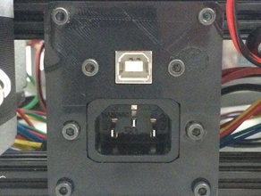 kossel clear usb power iec receptacle mount 3d printing printer bracket mounting 3d print model - Mito3D