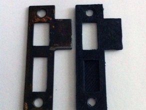 antiquariato la piastra di sciopero sostituzione parti antique hardware porta 3d print model - Mito3D