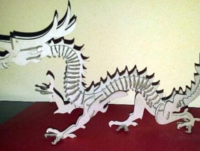 dragon puzzle 3d animaux laser coupeur de 3d print model - Mito3D