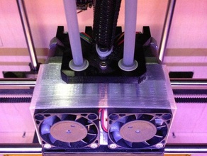double extrudeuse carénage du ventilateur 3d de l'imprimante accessoires le couvercle mise à niveau la partie pla tinkercad utile 3d print model - Mito3D