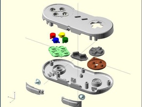 snes controller video giochi joypad joystick nintendo openscad super famicom 3d print model - Mito3D
