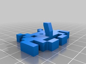 my customized space invader hook household 3d print model - Mito3D