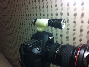 poor mans strobe dslr flshlight shotgun mic mount camera holder hotshoe hot shoe pla 3d print model - Mito3D