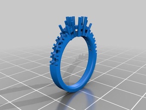 multi stone ring jewelry 3d print model - Mito3D