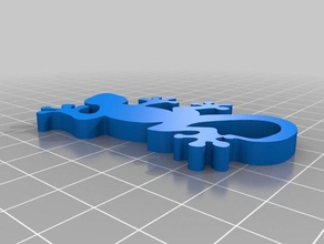 lizard keychain 2d art 3d print model - Mito3D