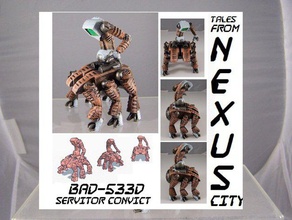 bad-533d servitor convict model robots 54mm city cyborg mech miniature multiverse nexus scifi 3d print model - Mito3D