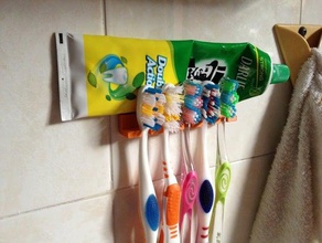 toothbrush holder family set organization 3d print model - Mito3D