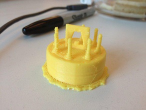 gâteau d'anniversaire bougies logo sculptures 3d print model - Mito3D