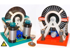 macchina elettrostatica di wimshurst wh16 ingegneria il generatore alta tensione influenza supporto motore scintilla 3d print model - Mito3D