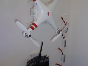 dji phantom 1 batterie de bâti mur - simple mais efficace le bricolage la drone mont vision blanc 3d print model - Mito3D