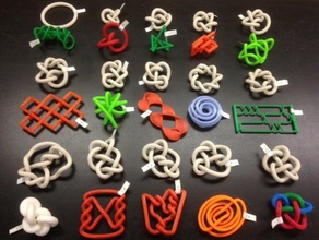 3d-printed conformations knots through 7 crossings math 3dhubs isotopy jmu research 3d print model - Mito3D