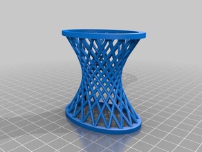 my customized ruled hyperboloid thickness 3 math art 3d print model - Mito3D