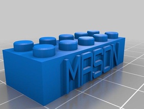 my customized lego block necklacekeychain mason construction toys 3d print model - Mito3D