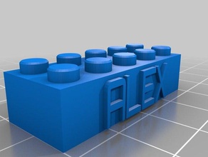 my customized lego block necklacekeychain alex construction toys 3d print model - Mito3D